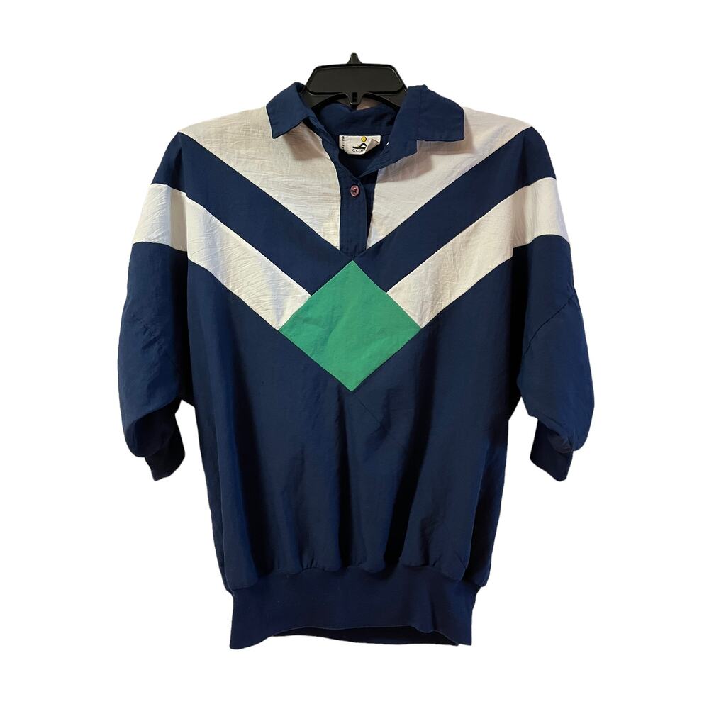 Vintage 80s Cortiva Blue Batwings Pullover Windbreaker Size M/L